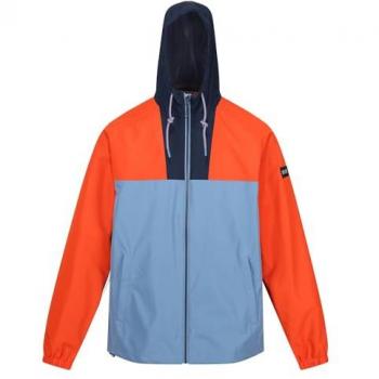 Regatta Men's Breathable Belcastel Waterproof Jacket – Rusty Orange / Coronet Blue Navy – Size XXL