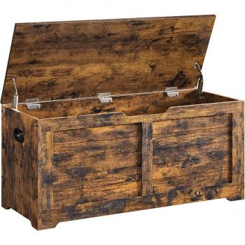Cassapanca Vintage con Cerniere di Sicurezza, 40 x 100 x 46 cm