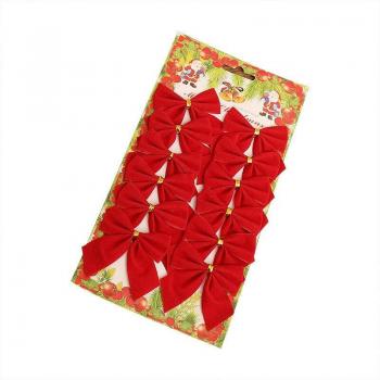 12Pcs 5cm Christmas Bow-knot Ornaments in Gold Silver Red