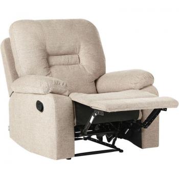 Belianni Modern Beige Fabric Recliner with Padded Arms