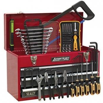 Sealey American Pro 3 Drawer Tool Chest + 93 Piece Tool Kit Red / Grey