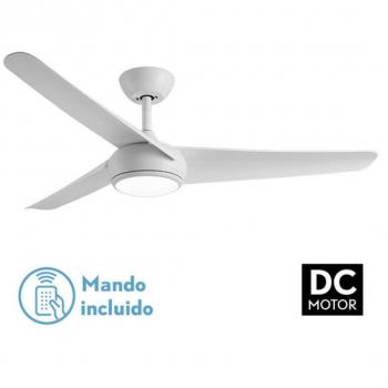 Patras Ventilateur DC 24W Blanc, 3 Pales, 6 Vitesse, 3 Nuances – Lumière LED 131,2° / 2424 lm