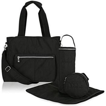 Suvelle Bolsa de Mano RFID, Conjunto 4 piezas Negro