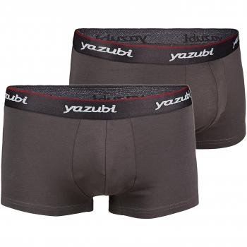 Yazubi Retroshorts Männer Grau Baumwolle 2er Set