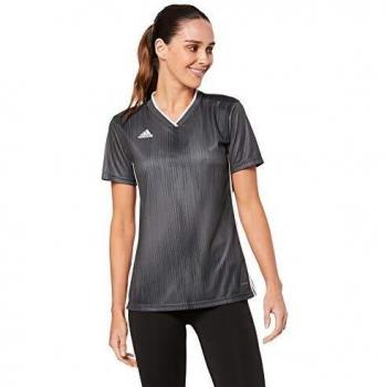 Adidas Tiro 19 Women’s Solid Grey/White Short‑Sleeve Top