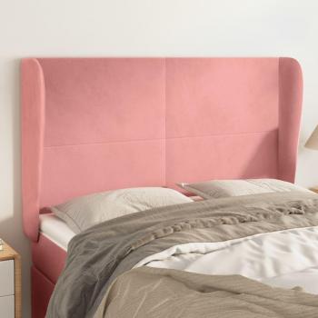 VidaXL Samt Kopfteil Rosa 147x23x118/128 cm