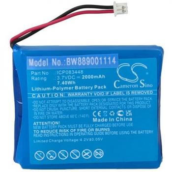 Batterie Li-polymère vhbw pour Stabo ICP083448, JHHY903448A (2000mAh, 3,7V)