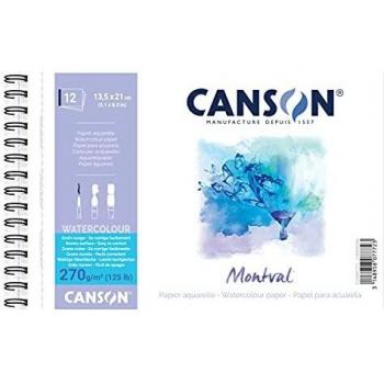 Canson Aquarelle Montval 270 g/m² 12 Feuilles Spirale