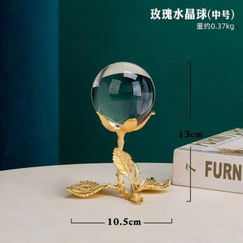 Boule de cristal en métal de luxe, sculpture en branches de fer pour la maison