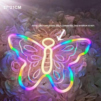 Decoración de Mariposa Arcoíris con LED Neón
