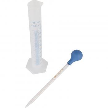 Set de compte-gouttes en verre 5ml/10ml et cylindre de mesure 100ml