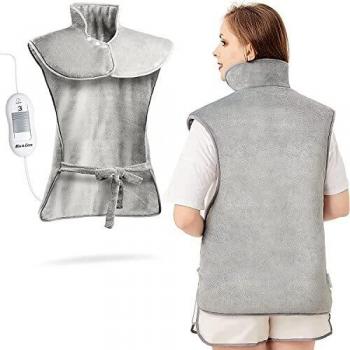 Mia&Coco Electric Heating Pad for Back Neck and Shoulders Pain Comfort Grey