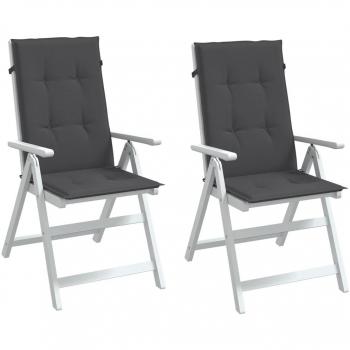 Cuscini Sedia Schiena Alta 2 Antracite Mélange 120x50x4 Tessuto – Vidaxl