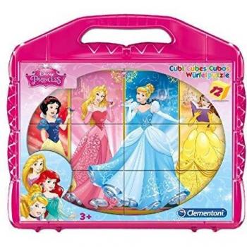 Clementoni Cubi Puzzle Disney Princess, 12 Pezzi