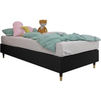 Cama Continental Negra con Somier 47cm Logan 108