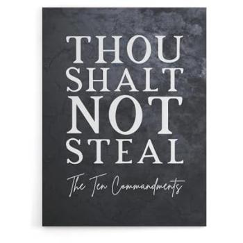 Artery8 Bible Commandments Canvas – No Theft Edition