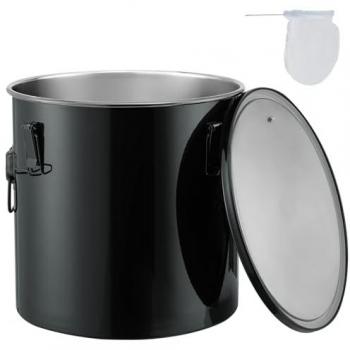 Réservoir inox 8 gal (30 L) avec couvercle à clip, idéal pour l’odeur d’huile – VEVOR