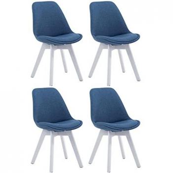 Grupo de 4 Sillas Borneo para Comedor – Azul y Blanco