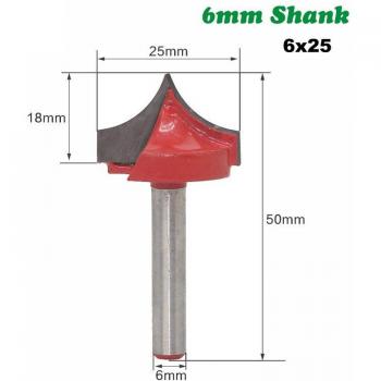 Fraise à tige de 6MM, outil de coupe pour bois, mèche ronde en carbure, 1 pièce