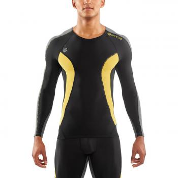 Athleisure SkinPro Men's Long Sleeve Top – Black/Citron, Medium