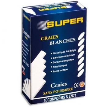 Boîte de 10 craies anti-poussière Blanc JPC Créations