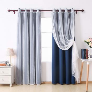 Deconovo Velo Trasparente Blu Marino con Pannello 4