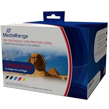 MediaRange Tintenpatronen (M, BK, Y, C) für Canon PGI-570/CLI-571 Serie, 5er Set