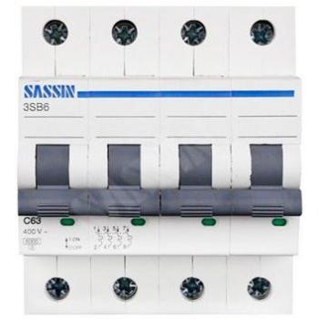 Interruptor Magnetotérmico Automático 4 Polos 50A C Curve 6KA SASSIN B64C50N