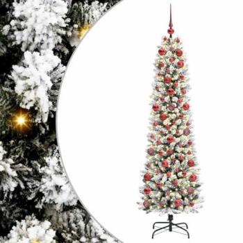 Sapin de Noël Vert et Blanc 180 cm avec 300 LED