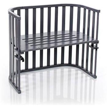 Babybay Maxi Advance – massives Buchenholzbett für Babys, mitwachsendes Kinderbett, verstellbare Höhe, schiefergrau lackiert