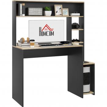 Bureau HOMCOM avec support pour PC et étagères
