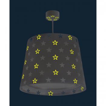 Lampe suspendue Dalber motif étoiles gris 33 cm