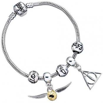 Bracelet à breloques Harry Potter plaqué argent