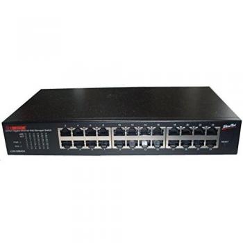 Longshine LCS‑GS8424 (24 Ports), Netzwerk‑Switch, Schwarz – Web‑Smart, 24×10/100/1000 Mbps Gigabit, lüfterlos