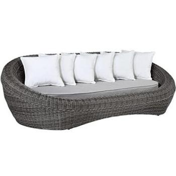 Sofá de Resina Trenzada, Gris, 3 plazas – Whitehaven