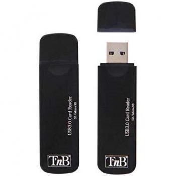 Lecteur de cartes mémoire USB 3.0 TNB – Compatible microSD, SDHC, SDXC Noir