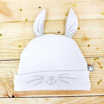 BB AND CO-Bonnet naissance double pur coton petit lapin avec oreilles