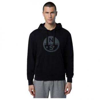 North Sails Felpa con cappuccio Uomo Nera Maxi Stampa XL