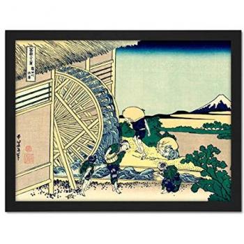 Japanese Hokusai 36-View Fuji Watermill Print – Framed Woodblock Masterpiece