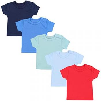 TupTam 5er Set Baby Jungen Kurzarm T-Shirts rot/grün