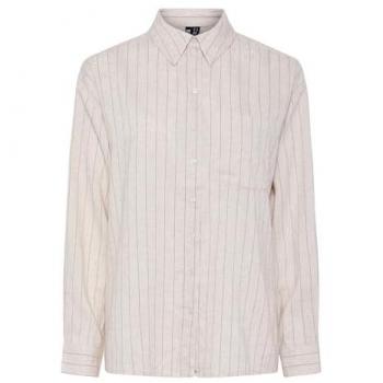 Chemise d'ensemble femme lin crème bouleau noir M
