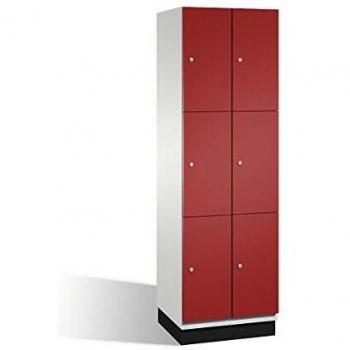 Armoire vestiaire Cambio rouge et gris
