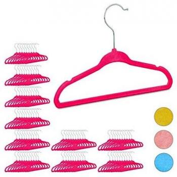 TranquilToys: Paquete de 100 Perchas Infantiles con Plástico y Terciopelo