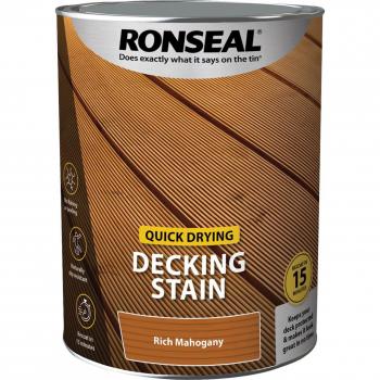 Ronseal Quick Drying Decking Stain 5L Rich Mahogany