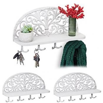 Lot de porte-manteaux mural + tablette – 23x39x11,5 cm