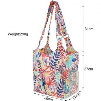 Bolsa para agujas de tejer y ganchillos con decoración de hoja de arce