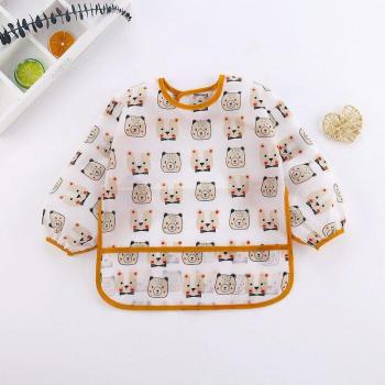 Bavoir imperméable à longues manches avec poche pour bébé