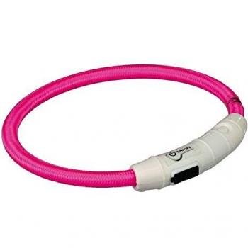 Trixie Aro con Luz Flash USB Rosa M-L