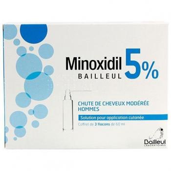 Minoxidil Bailleul 5 % Solution pour Application Cutanée 3 flacons de 60ml