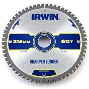 IRWIN IRW1897397 216 x 30mm 60-Teeth Construction Circular Saw Blade
